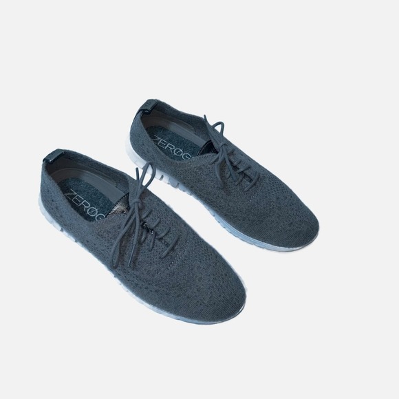 Cole Haan Zero Grand Sneakers Size 7 1/2 Gray Knit Oxford - Picture 1 of 8